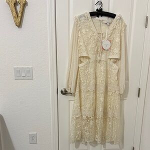Alexis Ivory Textured Dress